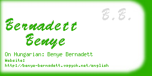 bernadett benye business card